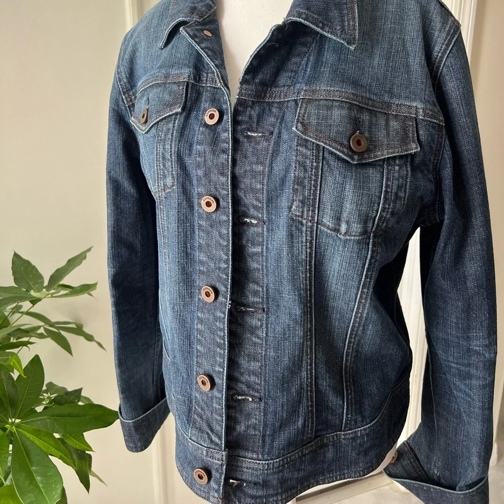 Express Dark Blue Denim Jacket - Picture 1 of 9
